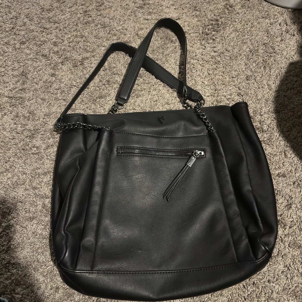 Vera Wang Black Leather Tote Bag